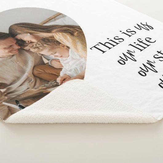 カップルモダン家族の写真と家族の引用文ギフト シェルパブランケット (3/4)