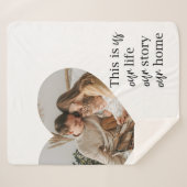 カップルモダン家族の写真と家族の引用文ギフト シェルパブランケット (正面(横))