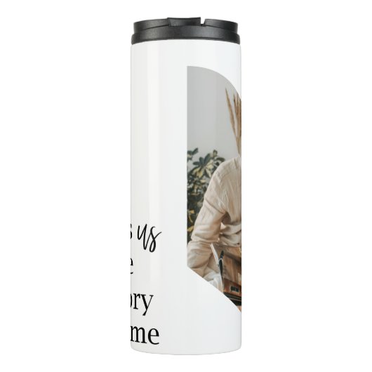 カップルモダン家族の写真と家族の引用文ギフト タンブラー (裏面)