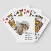 カップルモダン家族の写真と家族の引用文ギフト トランプ (裏面)