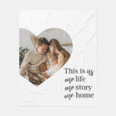 カップルモダン家族の写真と家族の引用文ギフト フリースブランケット (正面)