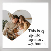 カップルモダン家族の写真と家族の引用文ギフト ポスター (正面)