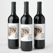 カップルモダン家族の写真と家族の引用文ギフト ワインラベル (ボトル)