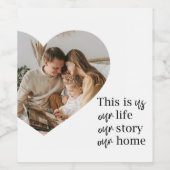 カップルモダン家族の写真と家族の引用文ギフト ワインラベル (シングルラベル)