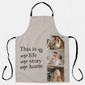 カップルモダン家族の写真と家族の引用文ラブリー エプロン (正面)