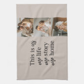 カップルモダン家族の写真と家族の引用文ラブリー キッチンタオル (縦)