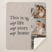 カップルモダン家族の写真と家族の引用文ラブリー シェルパブランケット (正面)