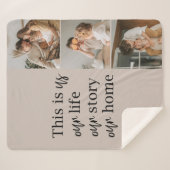 カップルモダン家族の写真と家族の引用文ラブリー シェルパブランケット (正面(横))