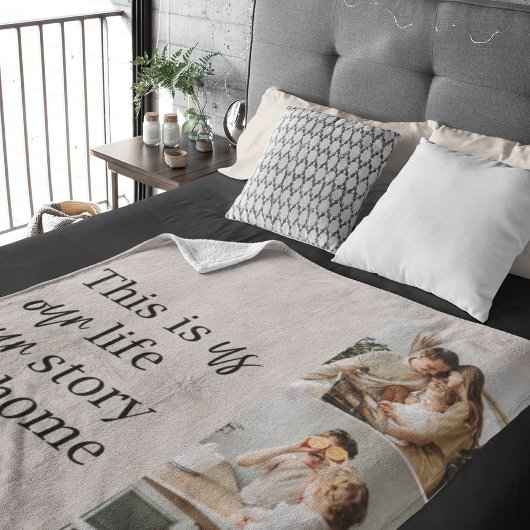 カップルモダン家族の写真と家族の引用文ラブリー シェルパブランケット