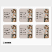 カップルモダン家族の写真と家族の引用文ラブリー スクエアシール (シート)