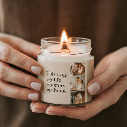 カップルモダン家族の写真と家族の引用文ラブリー スクエアシール