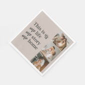 カップルモダン家族の写真と家族の引用文ラブリー スタンダードランチョンナプキン (角)