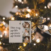 カップルモダン家族の写真と家族の引用文ラブリー セラミックオーナメント