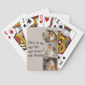 カップルモダン家族の写真と家族の引用文ラブリー トランプ (裏面)