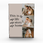 カップルモダン家族の写真と家族の引用文ラブリー フォトブロック (正面)