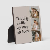 カップルモダン家族の写真と家族の引用文ラブリー フォトプラーク (正面)