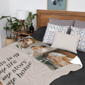 カップルモダン家族の写真と家族の引用文ラブリー フリースブランケット