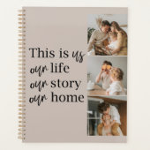 カップルモダン家族の写真と家族の引用文ラブリー プランナー手帳 (正面)