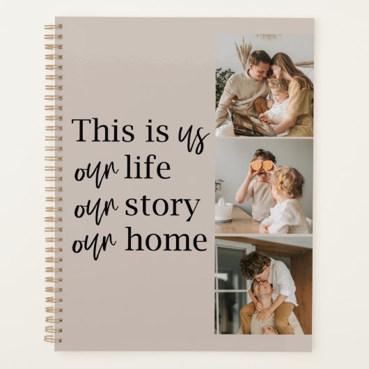 カップルモダン家族の写真と家族の引用文ラブリー プランナー手帳 (正面)