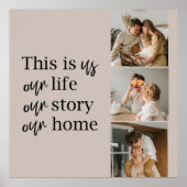 カップルモダン家族の写真と家族の引用文ラブリー ポスター (正面)