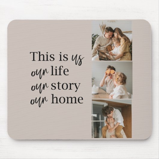 カップルモダン家族の写真と家族の引用文ラブリー マウスパッド (正面)