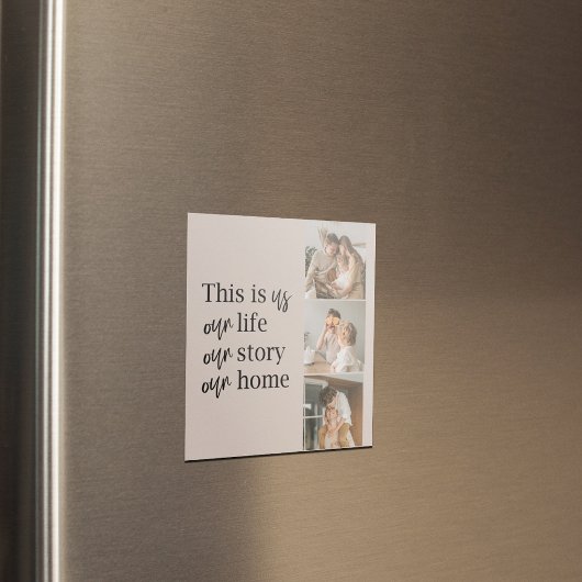 カップルモダン家族の写真と家族の引用文ラブリー マグネット