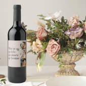 カップルモダン家族の写真と家族の引用文ラブリー ワインラベル