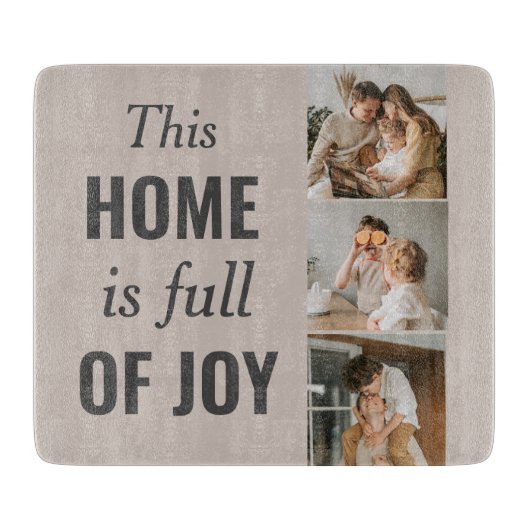 カップルモダン家族の写真と家族の引用文 カッティングボード (正面)