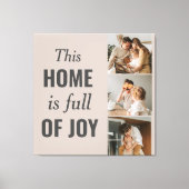 カップルモダン家族の写真と家族の引用文 キャンバスプリント (正面)