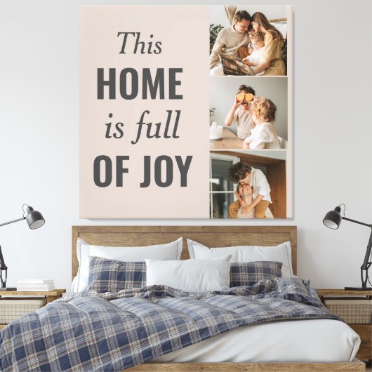カップルモダン家族の写真と家族の引用文 キャンバスプリント (インサイチュ (寝室))