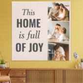 カップルモダン家族の写真と家族の引用文 キャンバスプリント (インサイチュ (リビング))