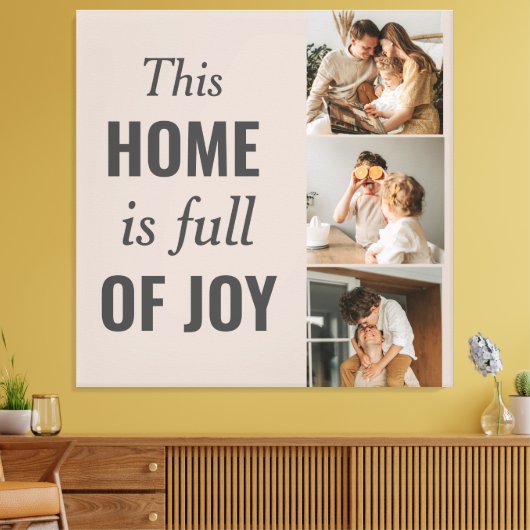 カップルモダン家族の写真と家族の引用文 キャンバスプリント (インサイチュ (リビング))