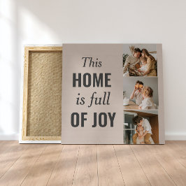 カップルモダン家族の写真と家族の引用文 キャンバスプリント