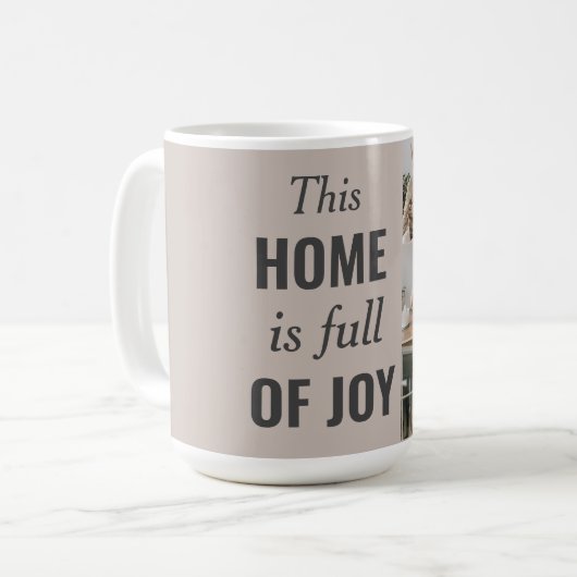 カップルモダン家族の写真と家族の引用文 コーヒーマグカップ (正面左)