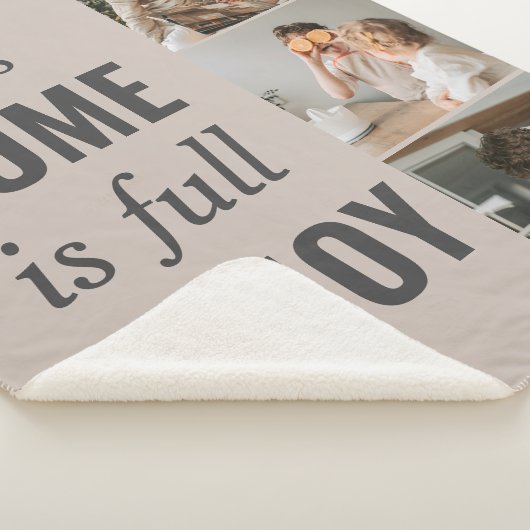 カップルモダン家族の写真と家族の引用文 シェルパブランケット (3/4)