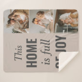 カップルモダン家族の写真と家族の引用文 シェルパブランケット (正面(横))