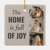 カップルモダン家族の写真と家族の引用文 セラミックオーナメント (裏面)