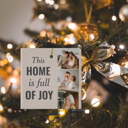 カップルモダン家族の写真と家族の引用文 セラミックオーナメント