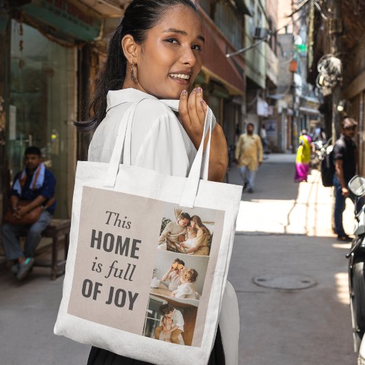 カップルモダン家族の写真と家族の引用文 トートバッグ