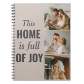 カップルモダン家族の写真と家族の引用文 ノートブック (正面)