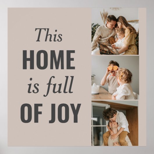 カップルモダン家族の写真と家族の引用文 ポスター (正面)