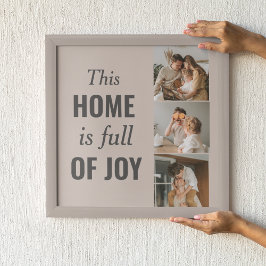 カップルモダン家族の写真と家族の引用文 ポスター