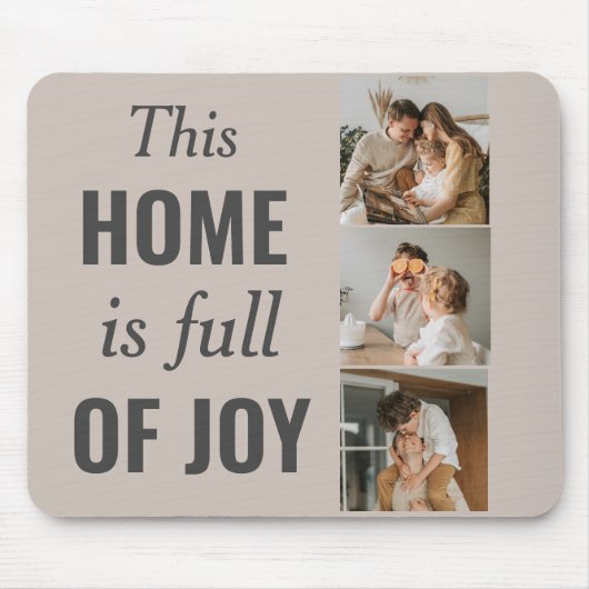 カップルモダン家族の写真と家族の引用文 マウスパッド (正面)