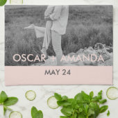 カップルモダン家族の写真と家族の引用文GiftMode キッチンタオル (折り畳み)