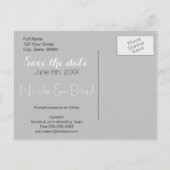 カップルモダン結婚式の日付を保存2 案内ポストカード (裏面)