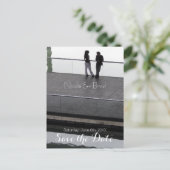 カップルモダン結婚式の日付を保存2 案内ポストカード (スタンド正面)
