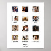 カップルモダン記念日の写真コラージュ ポスター (正面)