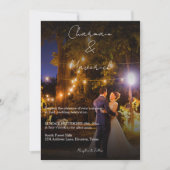 カップルモダン踊りが写真を照結婚らす 招待状 (正面)