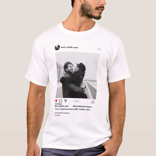 カップルモダンInstagramフォトカ最高のルカップル Tシャツ (正面)