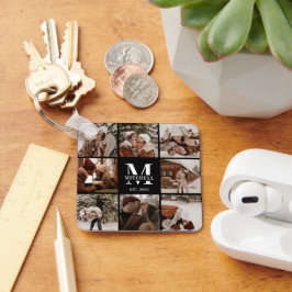 カップルモノグラムのの写真コラージュ | モノグラムギフト キーホルダー